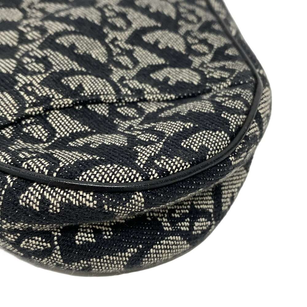 Christian Dior DIOR/ChristianDior Saddle Pouch Handbag Gray Black Jacquard - Picture 15 of 15